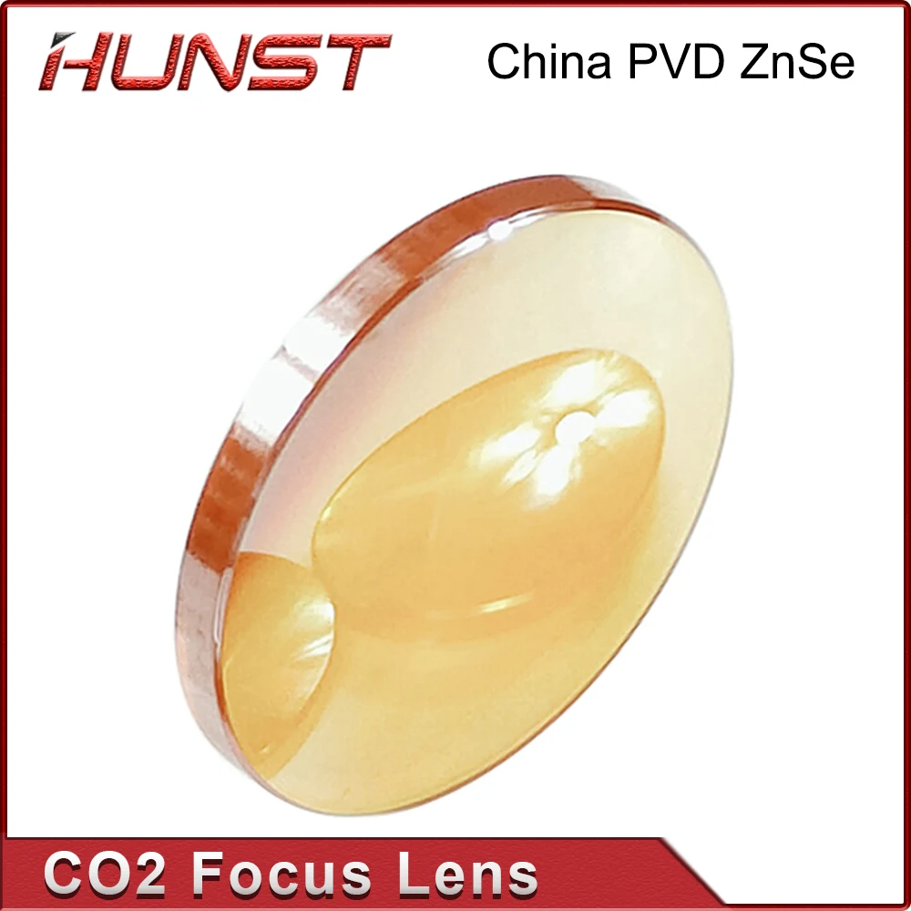 HUNST China Co2 PVD ZnSe Focus Lens Dia 12mm 18mm 19.05mm 20mm FL 38.1 50.8 63.5 76.2 101.6mm For Laser Engraving Cutting Machin