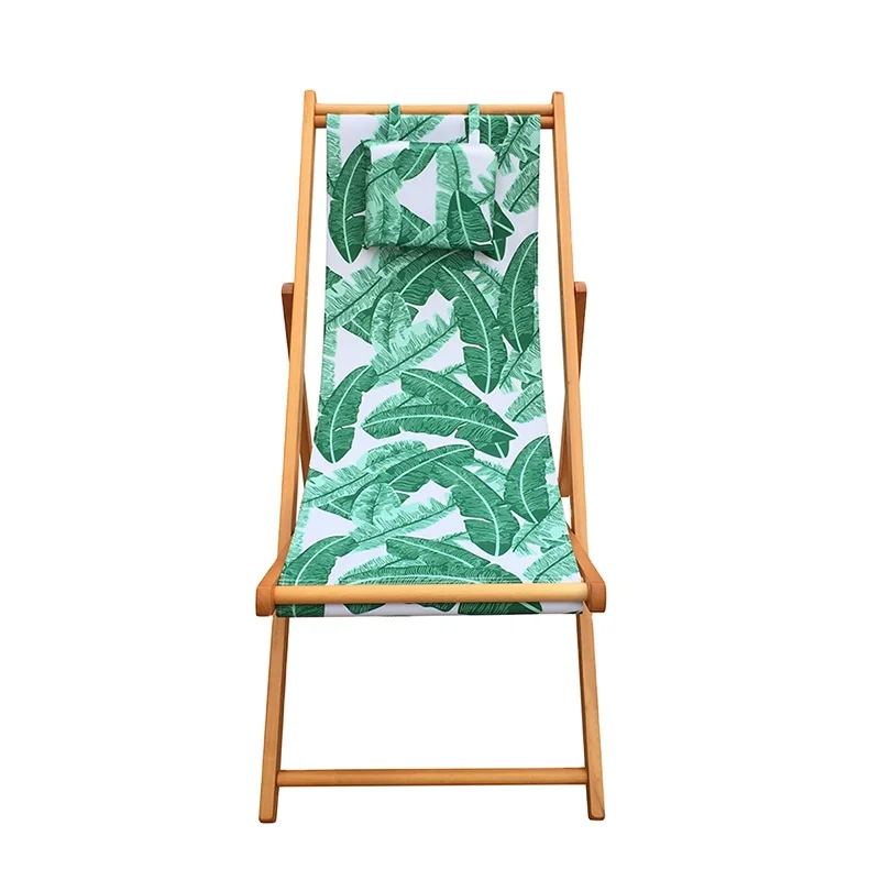 Solid Wood Pine Folding Beach Chair Outdoor Garden Deck Arm Chair Patio Balcony Foldable Seating Wooden Camp Chair