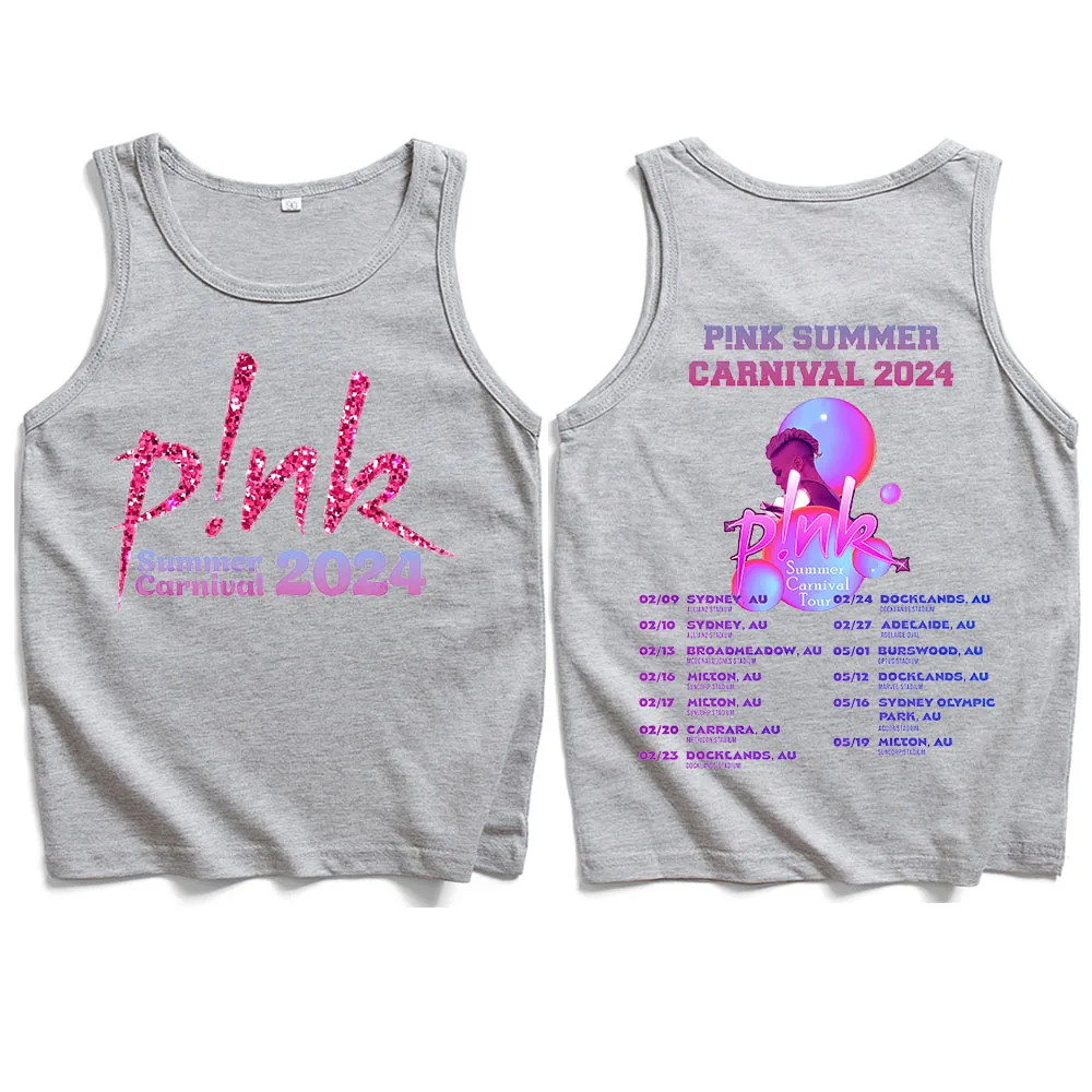 P!nk Pink Singer Summer Carnival 2024 Tour canotte gilet t-shirt uomo donna Streetwear fan Gift Tops