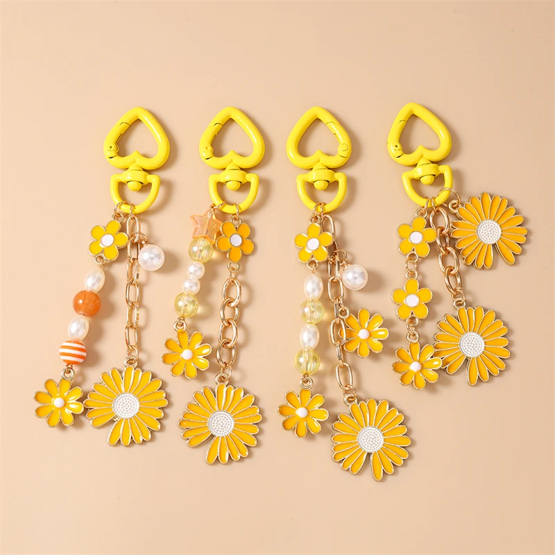 Modischer Bunter Blumen-Schlüsselanhänger für Autoschlüssel, Souvenir-Geschenke für Frauen und Männer, Handtaschen-Anhänger, Schlüsselringe, DIY-Schmuckzubehör – Detail 35