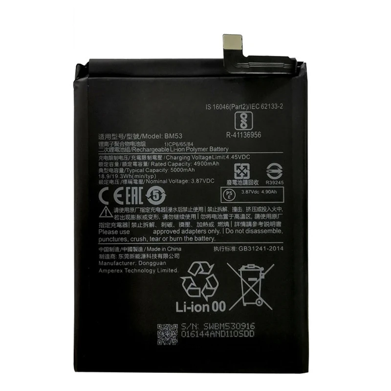 NUEVA Batería BM53 de 5000mAh para Xiaomi 10T 10T Pro Mi 10T Baterías de Repuesto 4