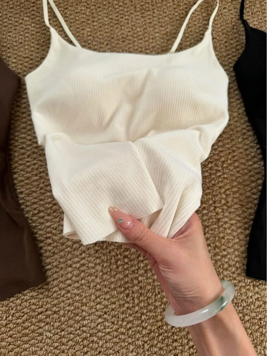 White Strapless Vest Women's Outerwear with Chest Pad Beautiful Back Bra Integrated Base Port Style Sexy Back Exposure Top