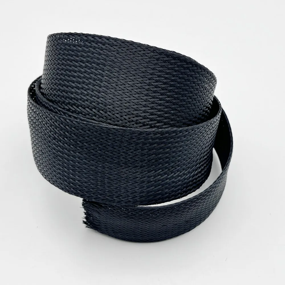PET Expandable Braided Sleeving  ID 2mm-100mm Flexible Insulated Braid Sleeving Black  PET Wire Cable Protection Cable Sleeve