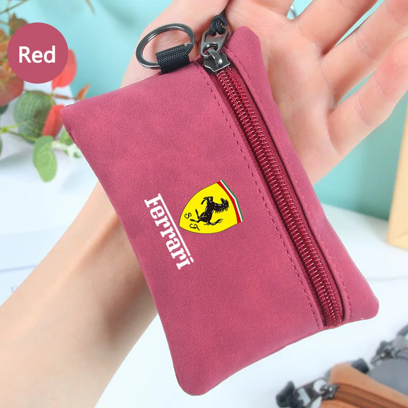 المحمولة الجلد المدبوغ حقيبة مفاتيح السيارة سستة المحفظة بطاقة عملات الحقائب لفيراري GTO 288 812 Stradale روما العنكبوت SF90 F430 Enzo LaFerrari #4