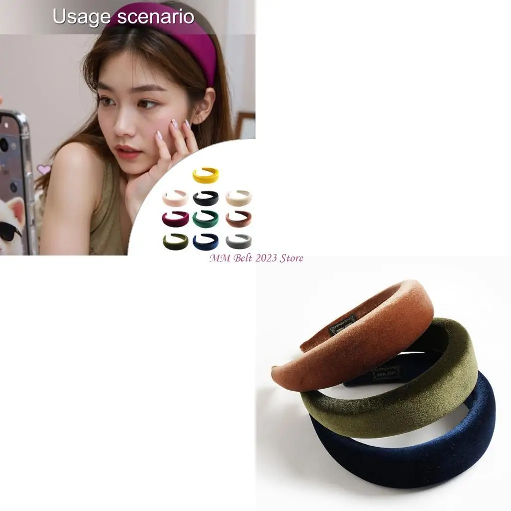 

49ME 2000-е трендовые однотонные аксессуары для волос Pleuche, регулируемые повязки для студентов