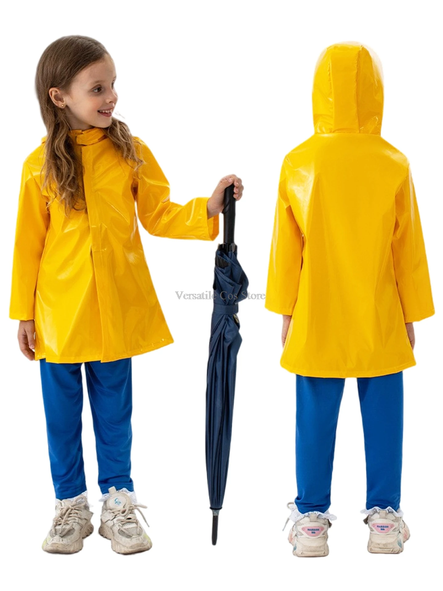 Film da favola Horror parrucca Costume Cosplay Coraline cappotto giallo porta segreta taglia bambino adulto festa di Halloween vestito da gioco spaventoso