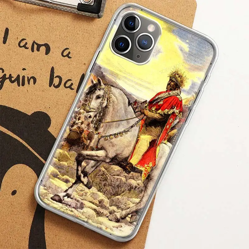 Emperor Menelik Ii Of Ethiopia Adwa Case for iPhone 12 13 Mini 14 Plus 15 16 Pro Max 11 X XS Max Clear TPU Protective P