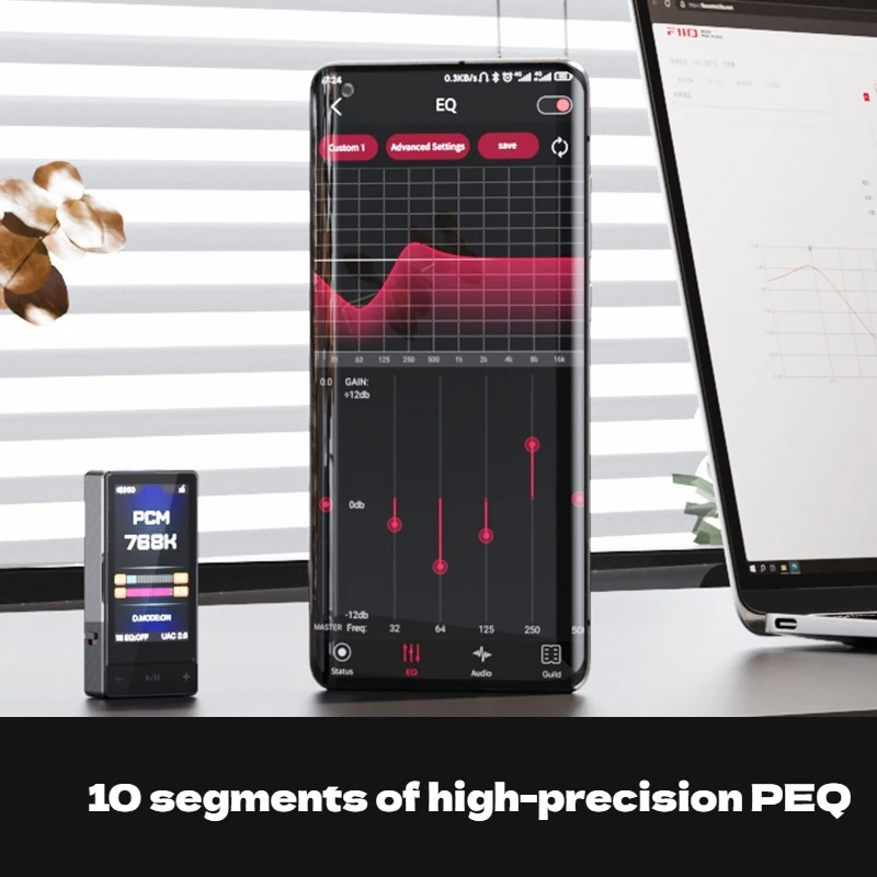 Fiio QX13 Amplifier Headphone Hifi Portabel Kustom Pemutar Musik Ringan Lossless Dekoder USB DSD ES9027PRO Layar IPS PC