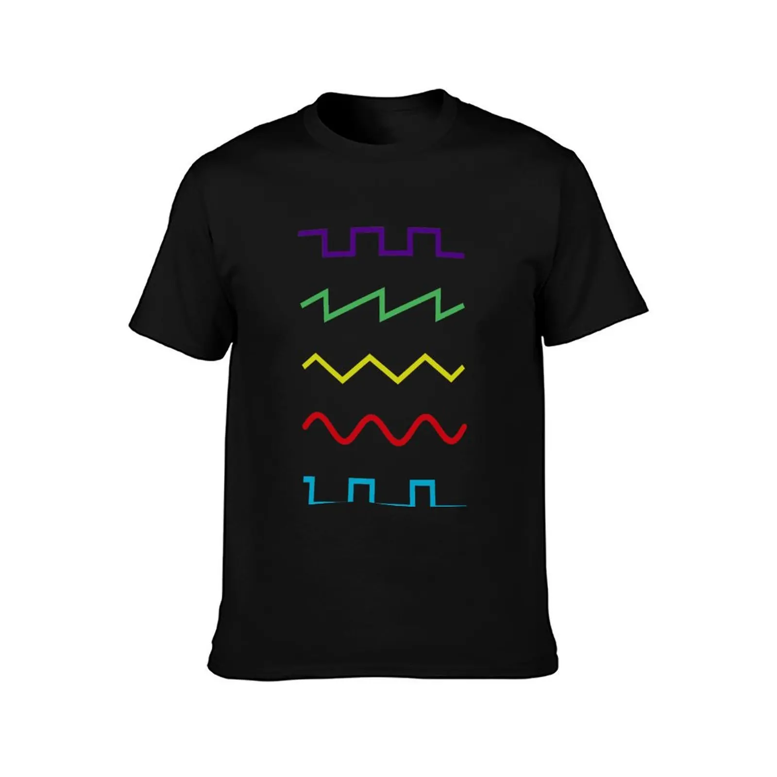 Waveforms sound design colors - Music engineering T-Shirt Summer Casual Cotton Tee Oversized Streetwear Tops Unisex Men Women