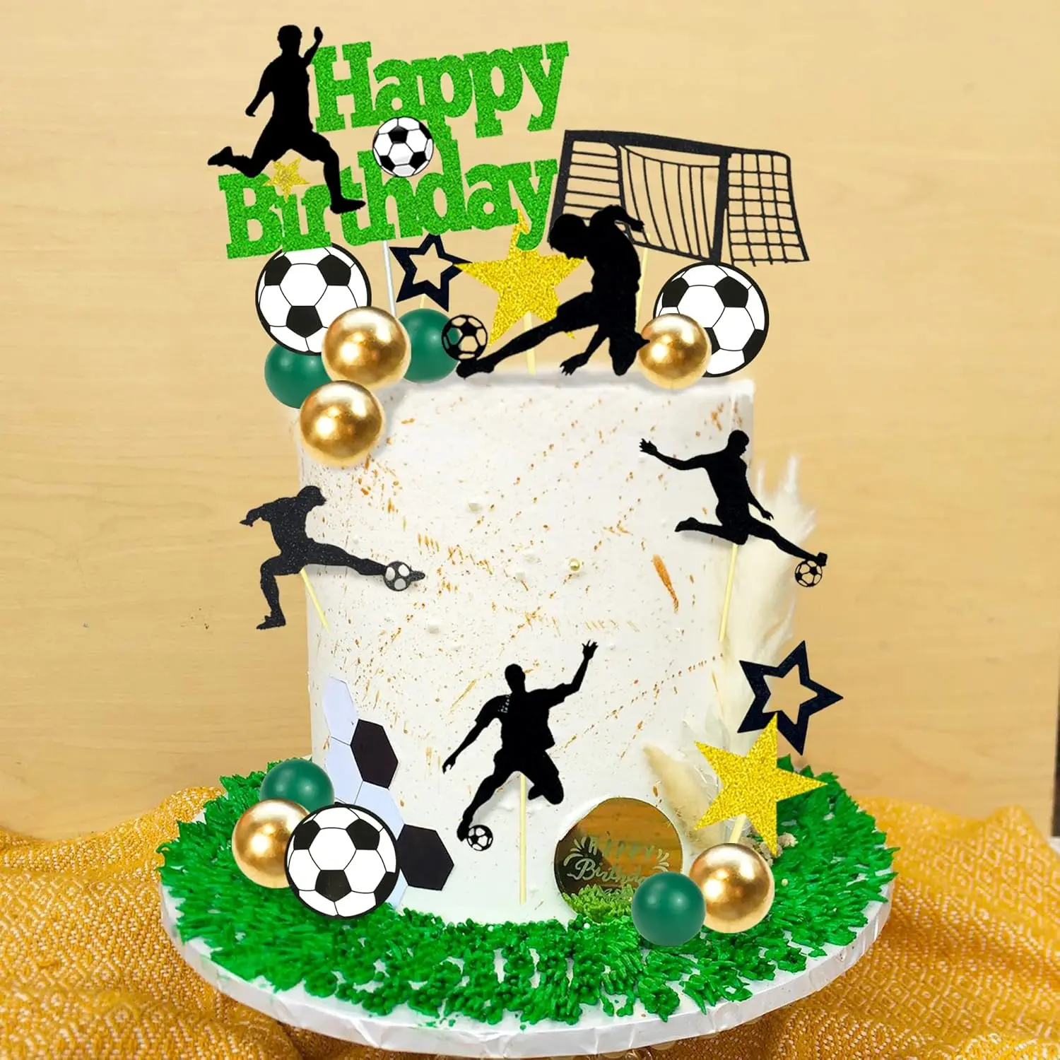 28-teiliger Fußball-Kuchenaufsatz, Fußballspieler, Kuchendekorationen für Fußball, Geburtstag, Party, Sport, Partyzubehör – Detail 9