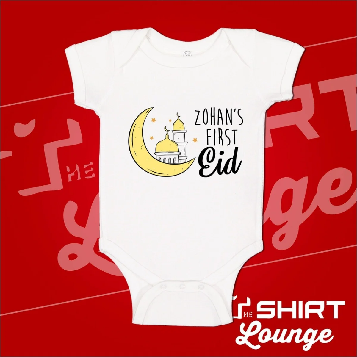 Custom My First Eid Baby Bodysuit One Piece Shirt, Personalized Eid Baby Gift, My 1st Eid, Islamic Baby Gift, Muslim Eid, Eid Mu