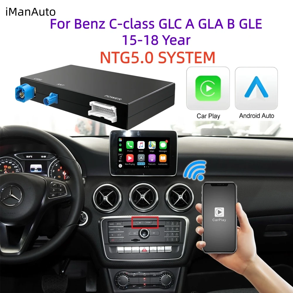 CarPlay Android Auto Module for Mercedes Benz A B C Class CLA GLA GLC GLE CLS W205 W176 W246 NTG5.0 System