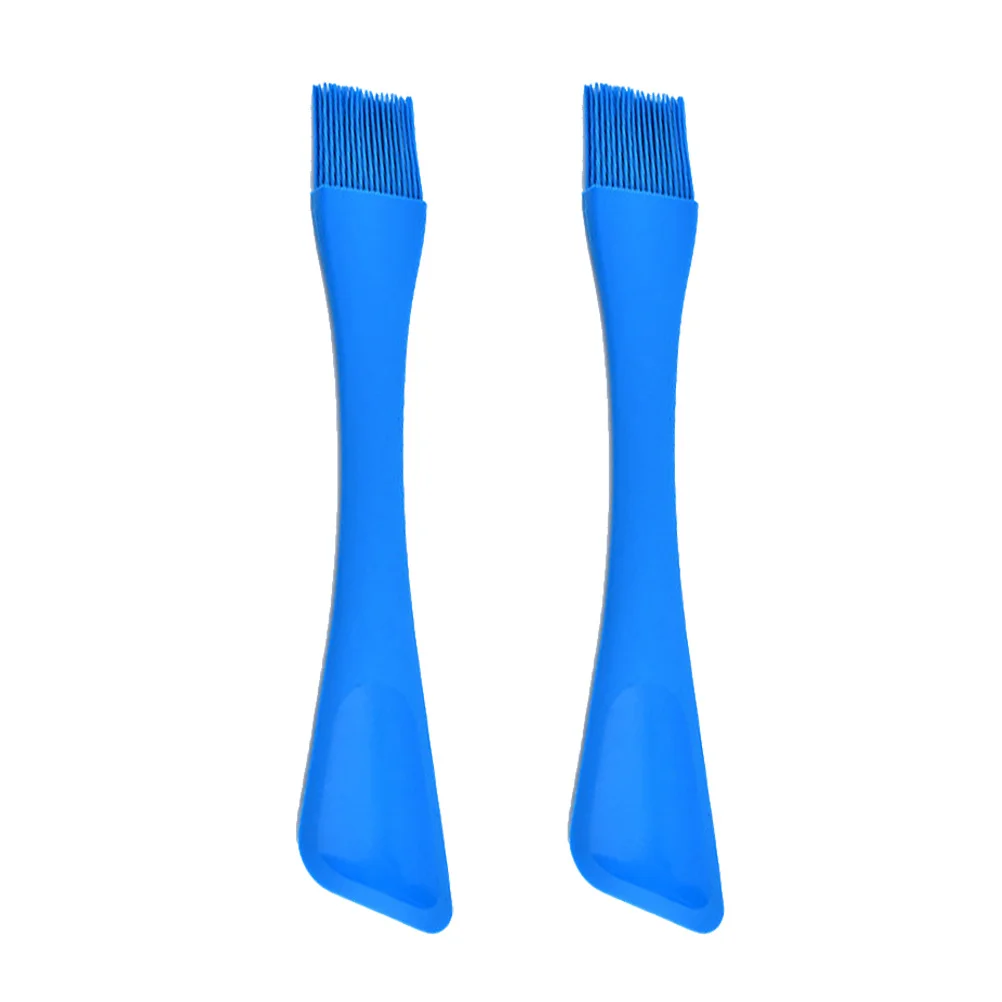 

2pcs Dual Head Scraper Brush Silicone Baking Tool Cake Pastry Bbq Basting Spatula Oil Glaze Applicator Kitchen Gadget Reusable
