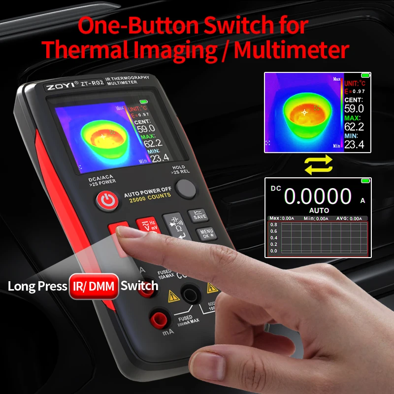 ZOYI ZTR01/R02 2-in-1 Thermal Imaging Multimeter, 2.8