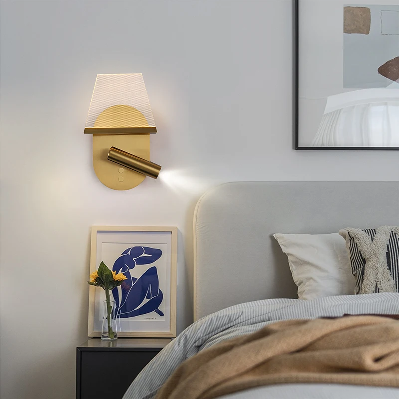 Creative LED Bedside Bedroom Wall Lamp Backlight with Switch Sconce for Hotel Decoration Bedside Reading Lamp