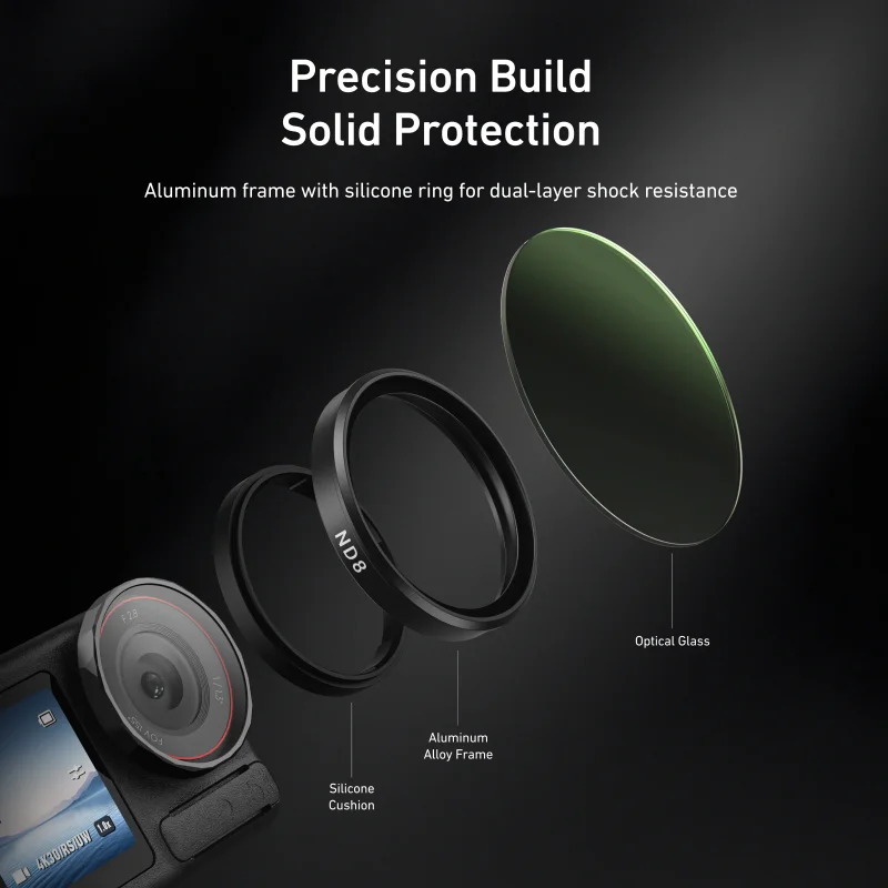 CPL ND8 ND16 ND32 UV VND Lens Set Aluminium Alloy Frame for DJI OSMO Action 3 4 5pro CPL ND Quick Release Filter Set