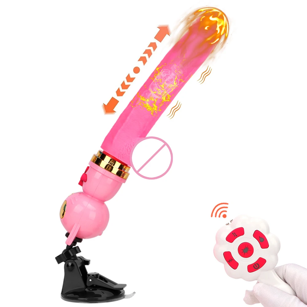 Máquina telescópica automática do sexo do dildo para mulheres, vibrador do pénis, masturbação da vagina, controle remoto, estimulador fêmea do clitóris