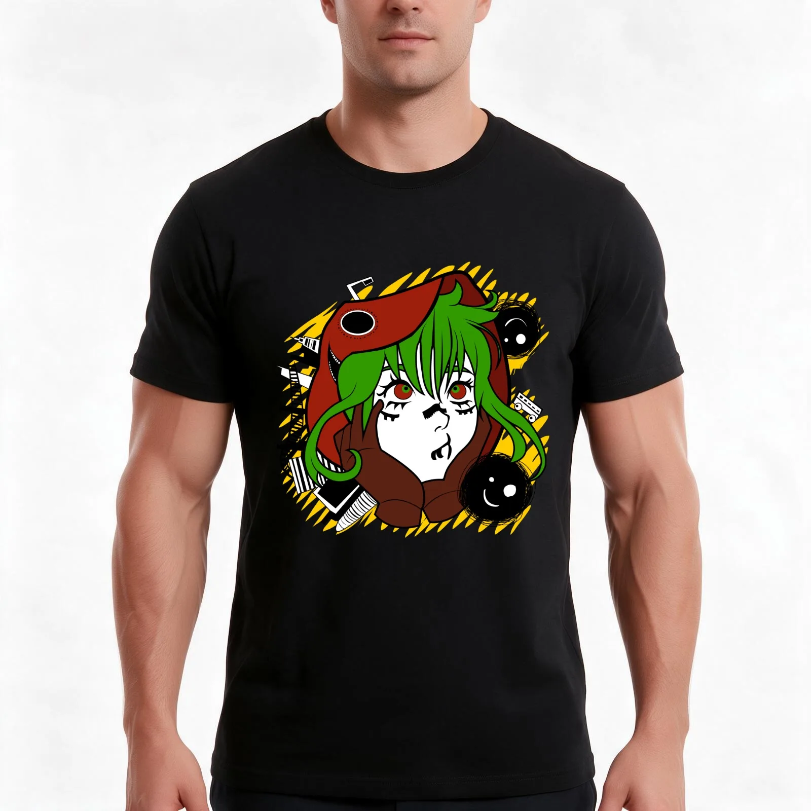 Gumi Megpoid Matryoshka Vocaloid Song T-Shirt, Summer Casual Cotton Tee, Oversized Streetwear Tops, Vintage Graphic Print