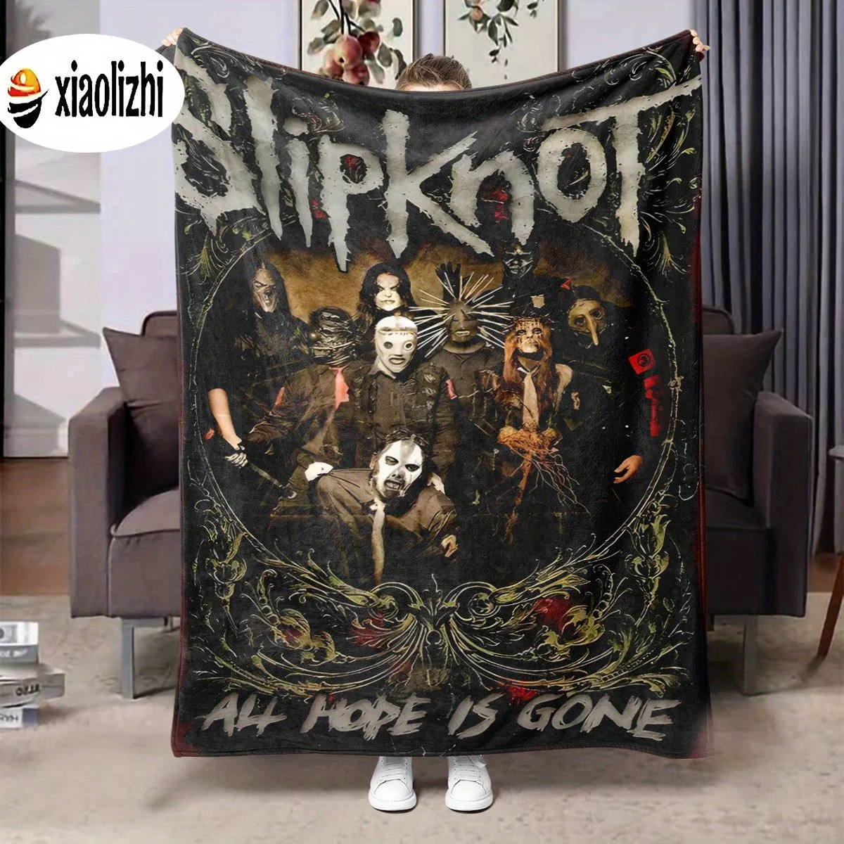 Ultra Soft Slipknot All Hope Is Gone Band Throw Blanket Fleece Throw Winter Bed Decor Metal Rock Merchandise Gift for Living