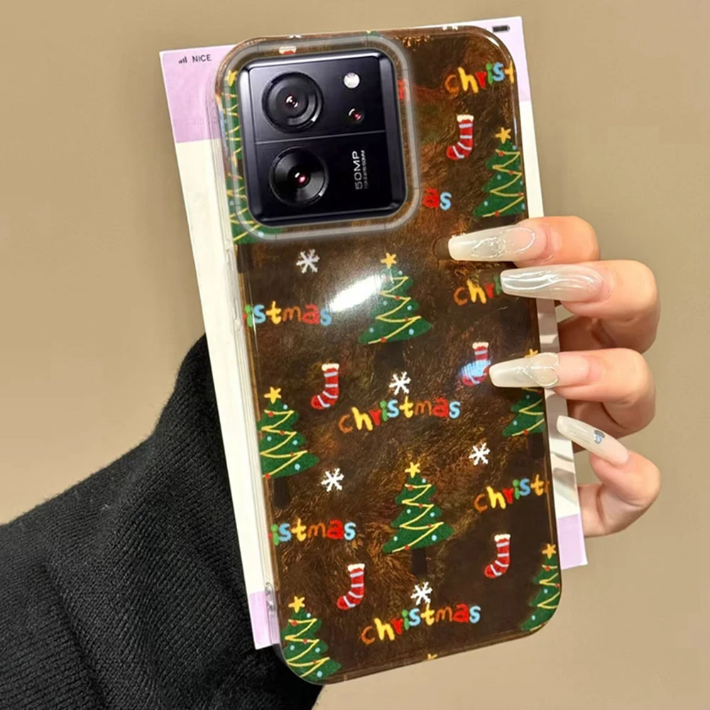 Weihnachten Weihnachtsbaum Muster Frauen Mädchen für Xiaomi 13T 14T Pro 11 Lite NE Poco X5 X6 X7 M6 C65 C61 M5S Telefon Fall Shell Cover