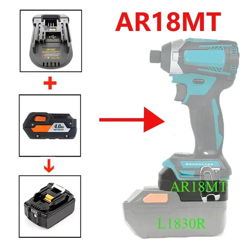 

Battery Adapter Converter AR18MT for Ridgid/AEG 18V 20V Convert for Makita 18V Lithium Battery Electric Drill Power Tools Use