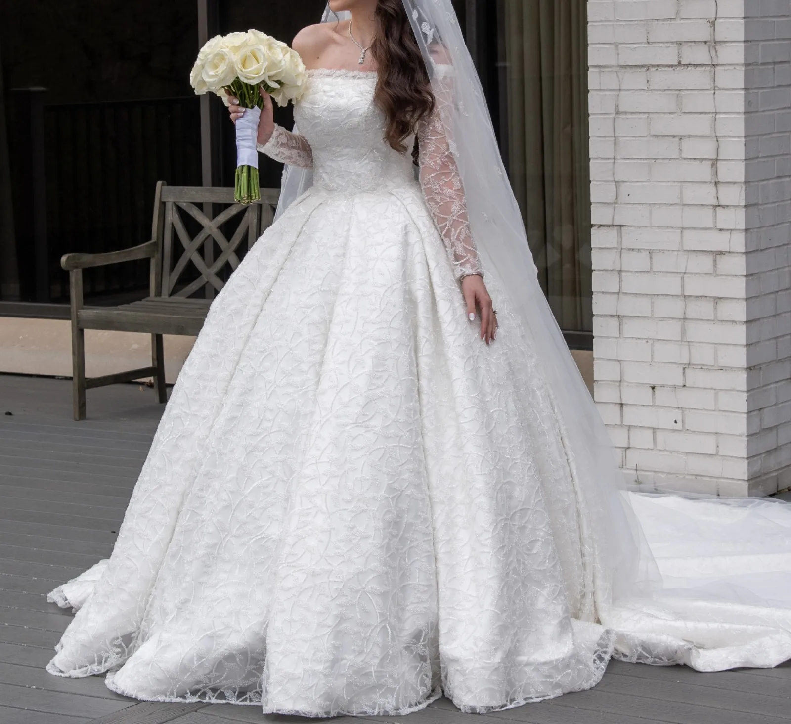 Sukienka damska na zamówienie, elegancka, biała, z gładką spódnicą, długimi rękawami, satyną, koronką i cekinami, Vestido De Novia, rok 2026.