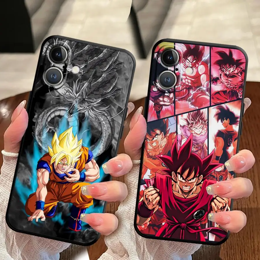 Schwarze weiche Handyhülle für iPhone XR 15 16 14 Plus 13 12 11 17 Pro Max 7 8 17Air XS Max Anime DragonS BallS