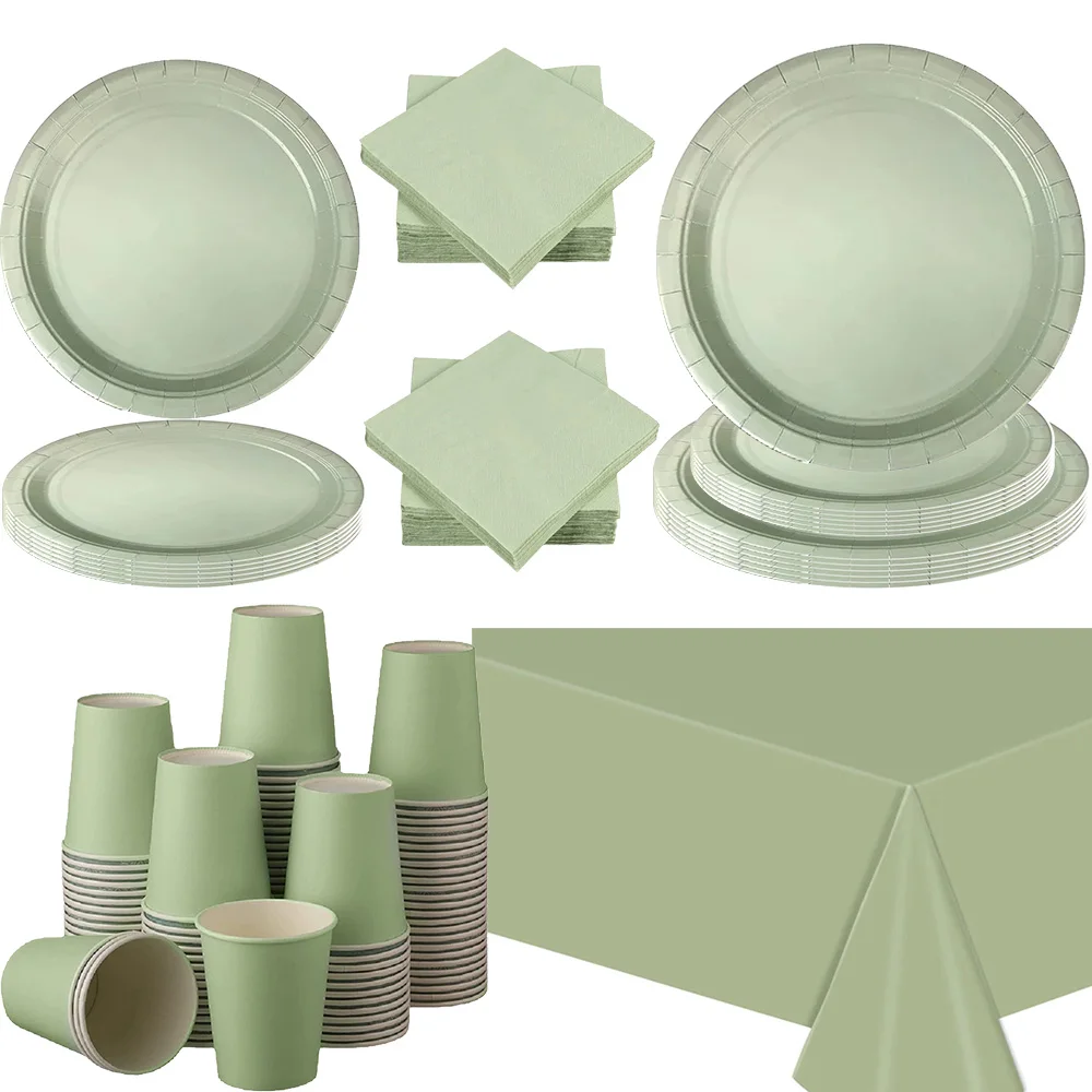 

Solid Color Sage Green Party Theme Party Supplies Tablecloths Paper Towels Paper Cups Sage Green Baby Shower Supplies