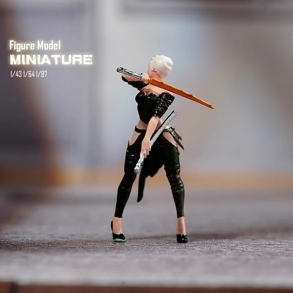 

Woman Miniature Model1/43 1/64 1/87Handsome Dark Night Assassin With Double Knives Painted Figure Model Toys View Decoration