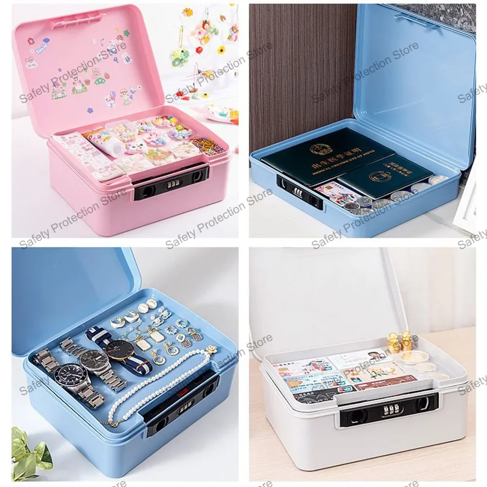 Password Safe Box Storage Box Jewelry Passport Document Privacy Security Box Car Household Travel Office Lock Organizer Case