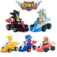 5pcs Sonic the Hedgehog Toy Car Model Sliding Racing Cars Cartoon Game Anime Pull-back vehicle fun Collecting Toys Gifts