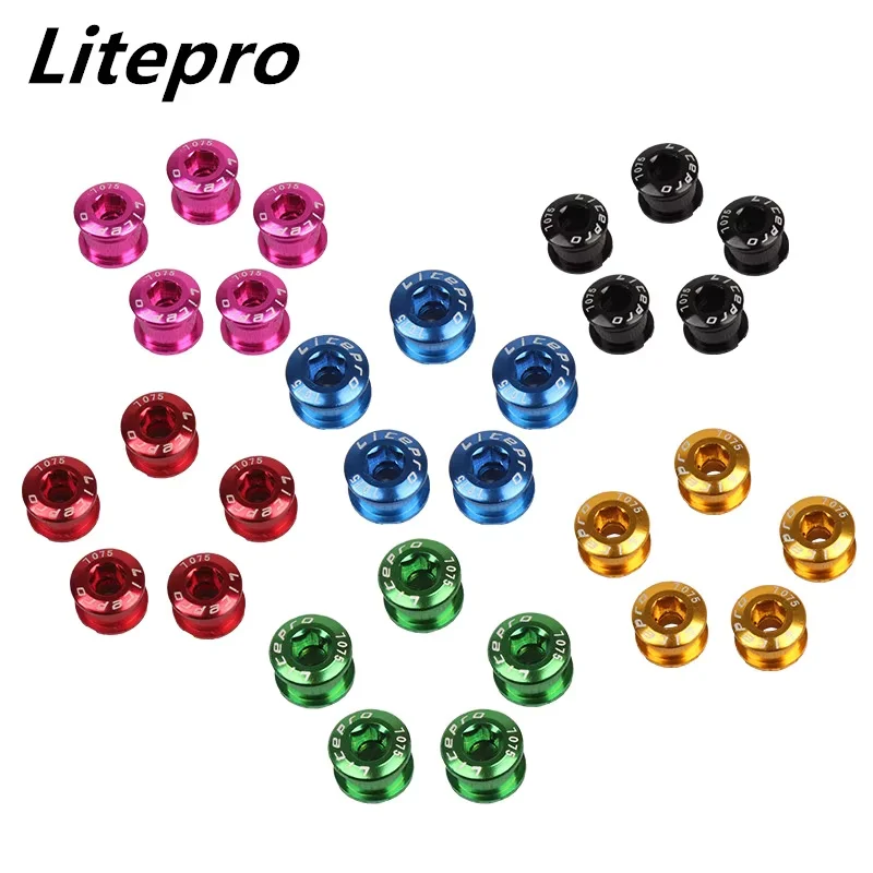 LP Litepro 5 Pcs/set Bike Crankset Bolts  Chainring Bike Bolts For Mountain Bike Colorful Screw Disc bike bicycle
