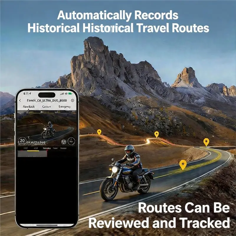AB16-Motorcycle Camera Mountain Electric Bicycle HD Video Recorder Double-Lens Riding Recorder