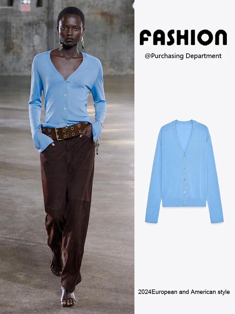 

Новое поступление, осенний женский вязаный длинный све V-Ne, тонкая верхняя одежда с иглами, универсальный модный женский свитер для поездок на работу