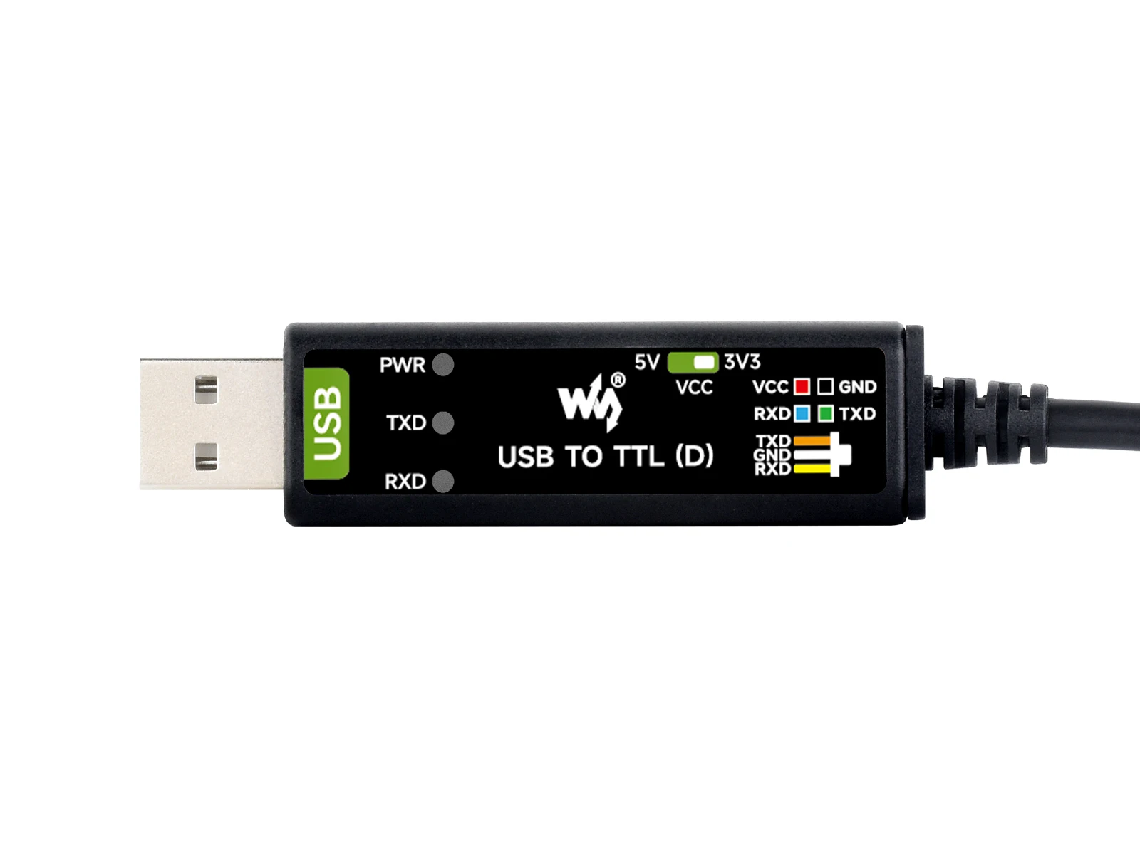 Industrial USB to TTL Serial Cable - Genuine FT232RNL Chip, 3.3V/5V Level Shift, Multi-System Compatible for Raspberry Pi & Indu