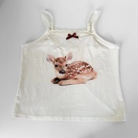 Harajuku vintage cute aesthetic lace bow deer pattern print Y2K emo girl streetwear casual fashion women sleeveless camisole top