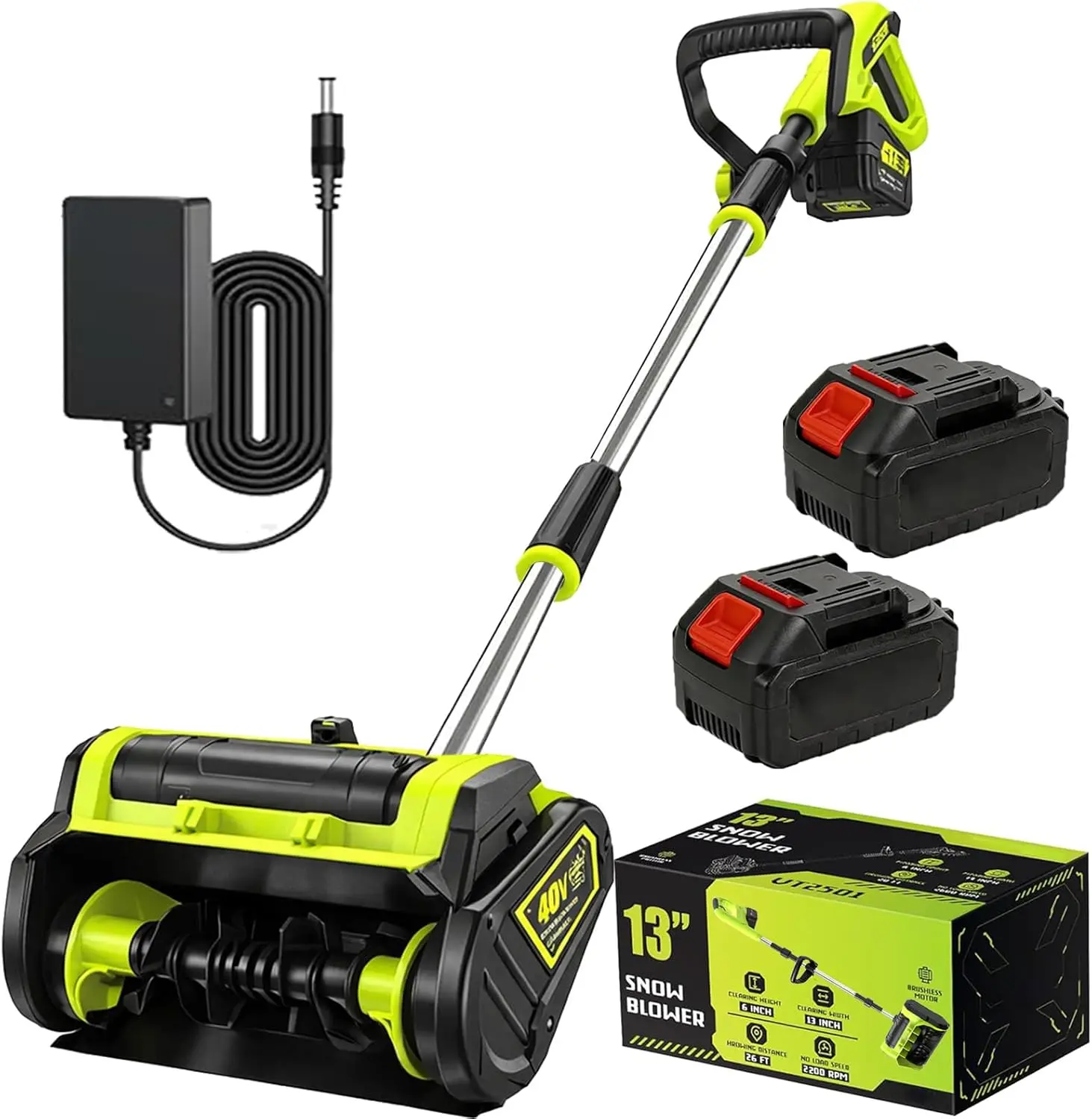 

40V Cordless Brushless Snow Shovel, 13-Inch Electric Snow Blower