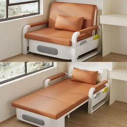 Sofá cama individual plegable de doble uso, nueva unidad pequeña, cama plegable, balcón, tela de tecnología simple y multifuncional, 2023