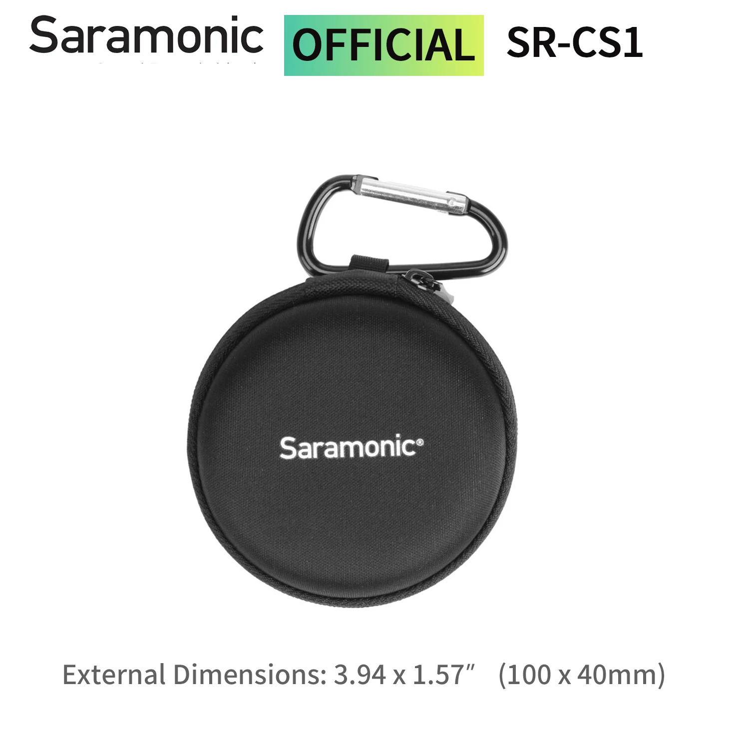 Saramonic SR-CS1 Mini Portable Microphone Clamshell Zipper Bag Carrying Case for Wireless Lavalier Microphone Wired Headset