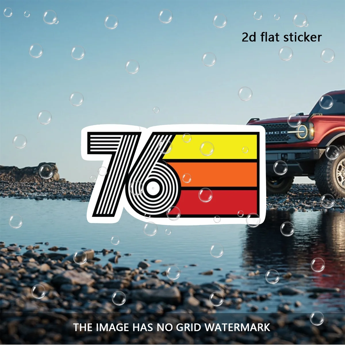 Retro 1976 Number 76 Matte Vinyl Decal Sticker Set 2pcs Irregular Shape for Car Motorcycle Laptop