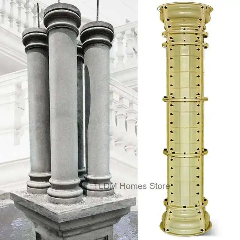 roman Plastic Durable ABS column Mold Concrete Round Column Mold for Gardening Roof Support Molding House Construction Tool M