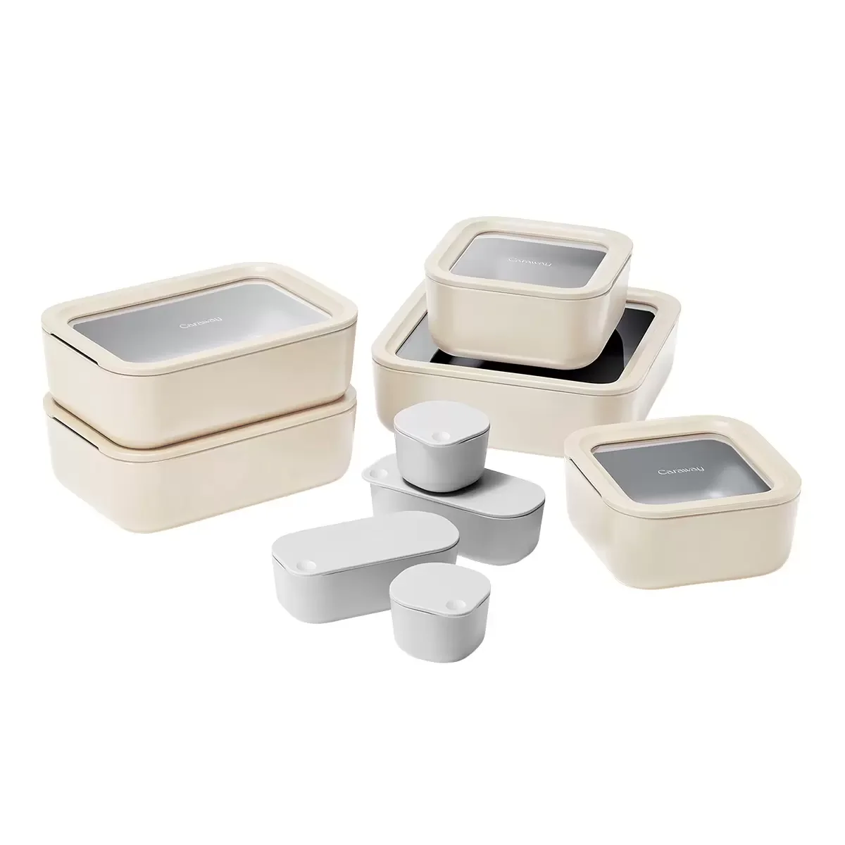 

Caraway Home Food Storage Containers Cream Set of 14