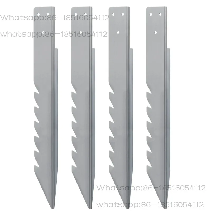 Set of 4 Windproof Galvanized Ground Spikes, Fence Post Anchors for Wooden Posts, Swing Set Fixings