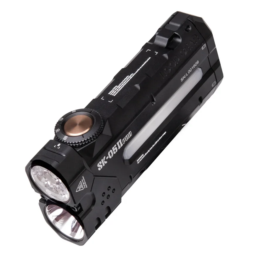 LOOP GEAR SK05 Pro Upgrade Flat LED Flashlight 5000 Lumens Multi-Source 8000mAh Battery Powerful Compact Emergency Search Light