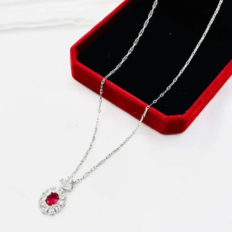 Internet celebrities with the same S925 silver collarbone chain new hot high-end natural necklace commuter simple temperament