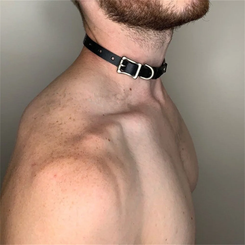 Gay Rave Harness Punk Style Men Hot Lingerie Sexual Belt Strap Costumes Harness Male Clothing Party Necklace Choker Collar image 6