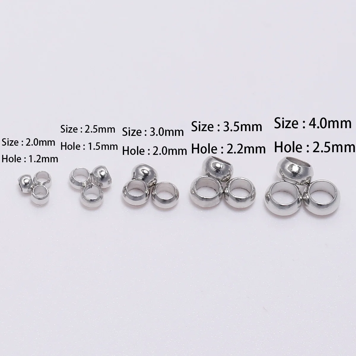 500Pcs 1.5-2.5mm Multiple Specifications Environmental Protection Partition Pipe Position Bead DIY Jewelry Accessories Wholesale