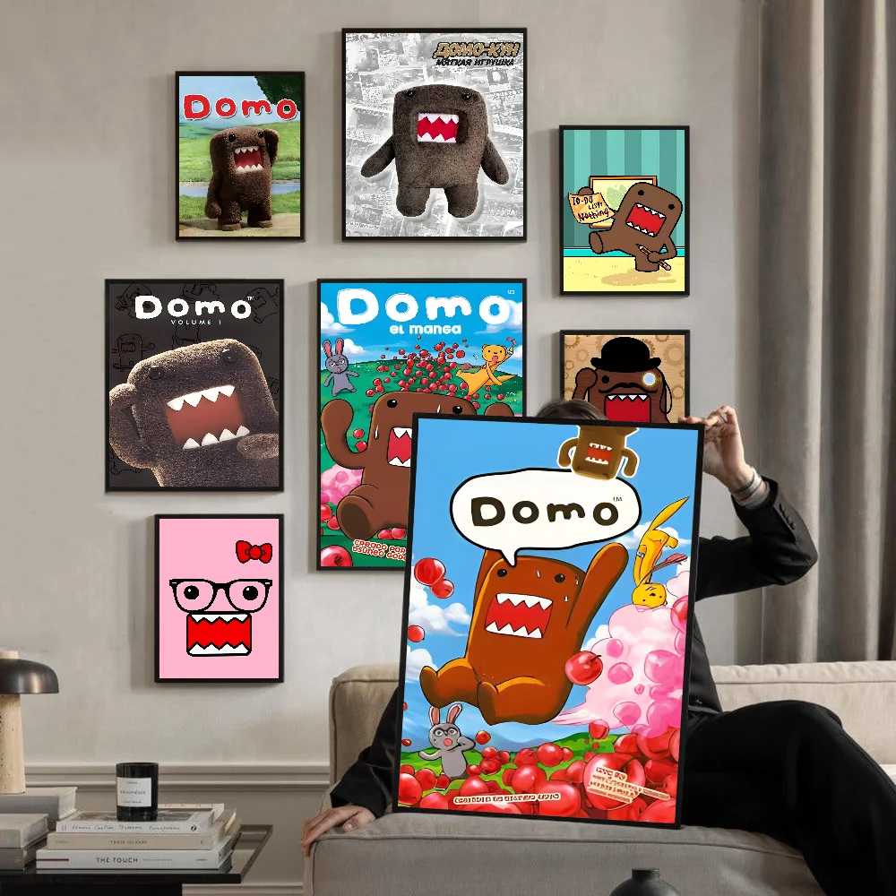 Cute Domo-Kun Classic Movie Classic Movie Posters Waterproof Paper Sticker Coffee House Bar Decor Art Wall Stickers