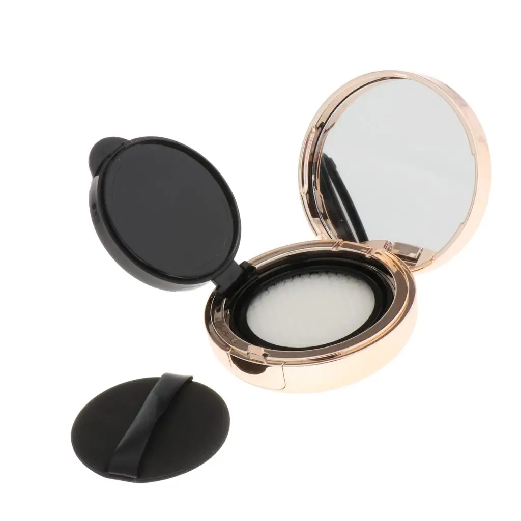 AfricAir Cushion Puff Case avec miroir, rose, conteneur de poudre cosmétique, correcteur, BB crème, boîte compacte