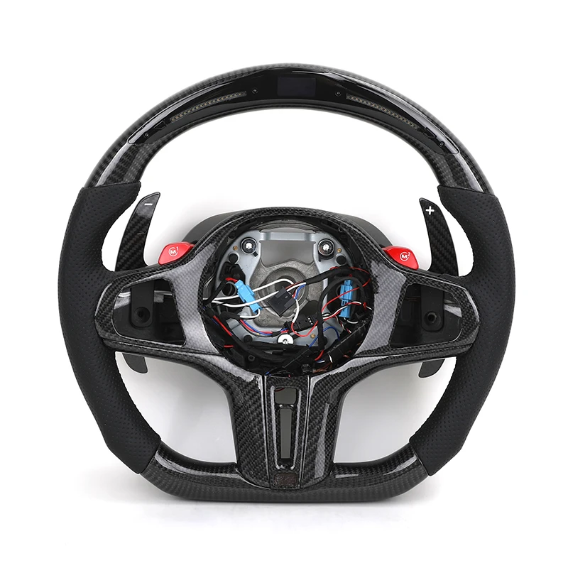 

With M1 M2 Carbon Shift Paddle Leather LED M Sport Steering Wheel For F30 F10 F20 F34 X4 X1 E84 E90 E60 X3 F25 X5 G05 G30